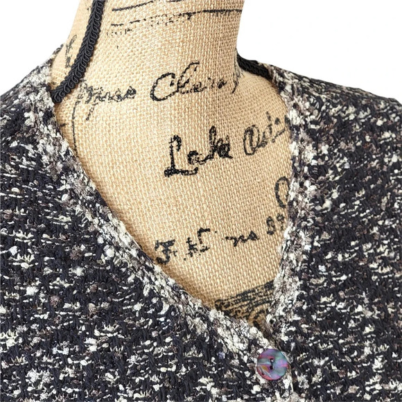 SIGRID OLSEN Women's Plus Oversized Cotton Blend Crochet Cardigan Size 1X Black - Picture 8 of 16